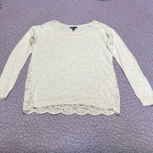 American Eagle Beige Sweater with Lace Back